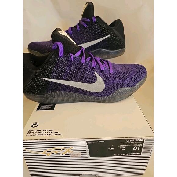 Nike Kobe 11 Elite Low Eulogy Hyper Grape Basketball Mens 822675-510 Size 10 - Picture 1 of 12